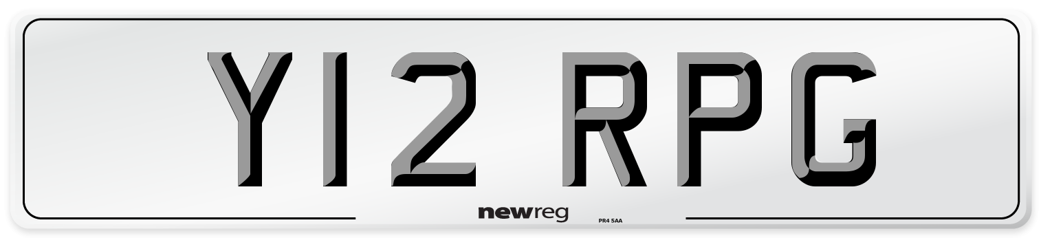 Y12 RPG Number Plate from New Reg